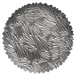 Talerz dekoracyjny podtalerz metaliczny szary 33 cm