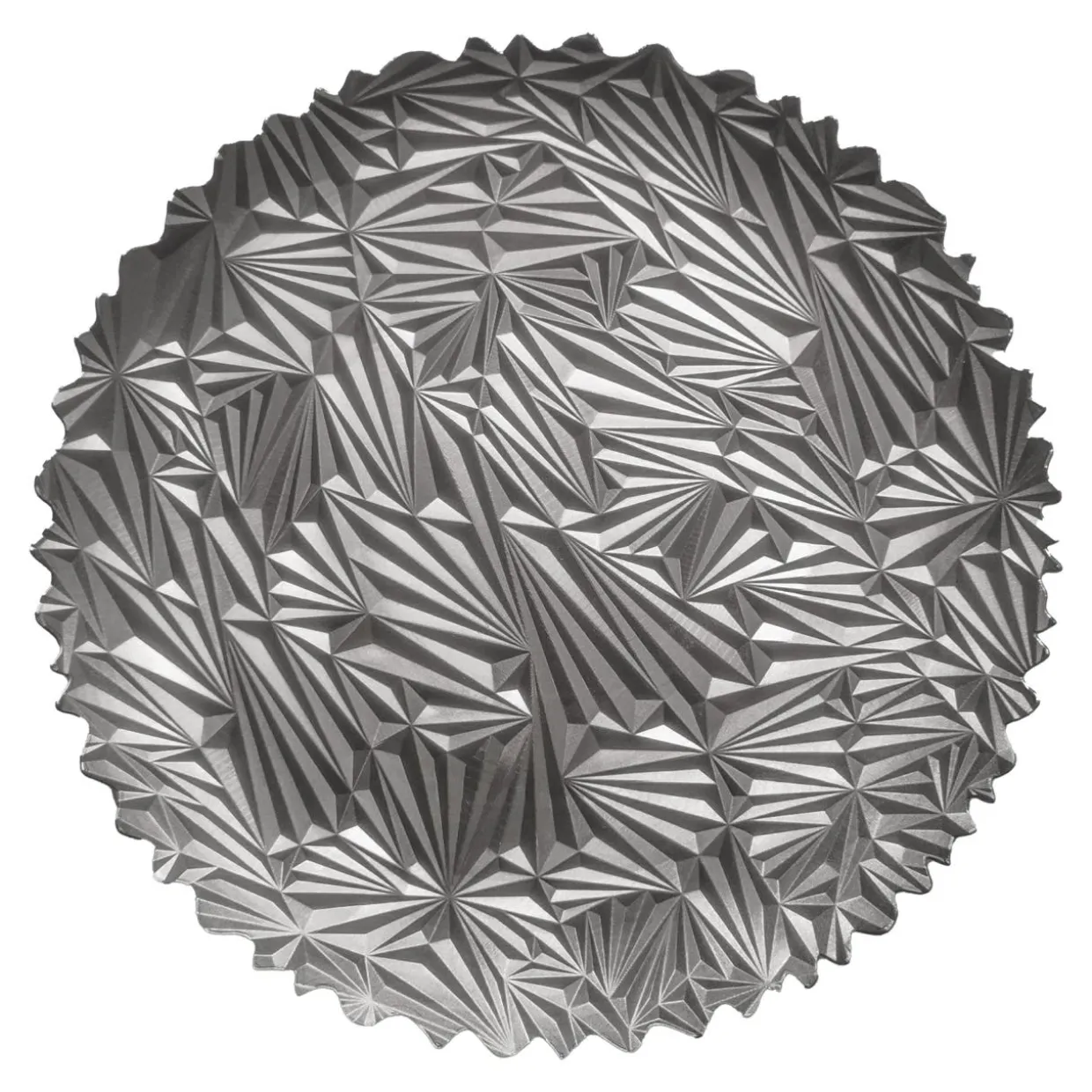 Talerz dekoracyjny podtalerz metaliczny szary 33 cm