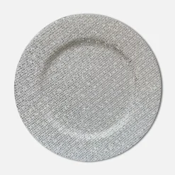 Talerz dekoracyjny srebrny 33 cm