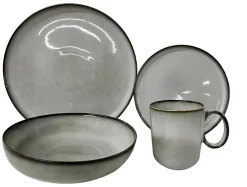 Talerz deserowy ceramiczny szary SUELO 21 cm