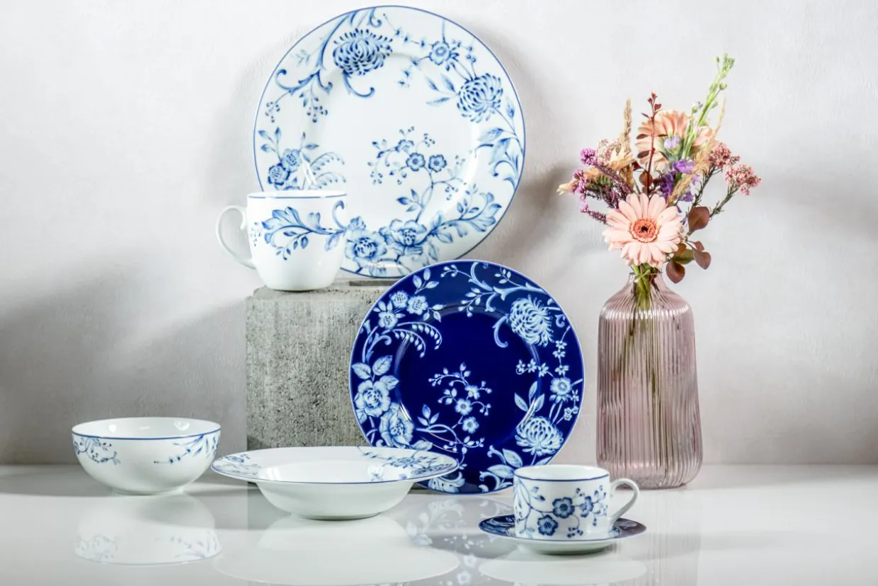 Talerz deserowy EVIA BLUE porcelana Bogucice 23 cm