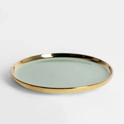 Talerz deserowy jasna zieleń AURORA GOLD 20 cm