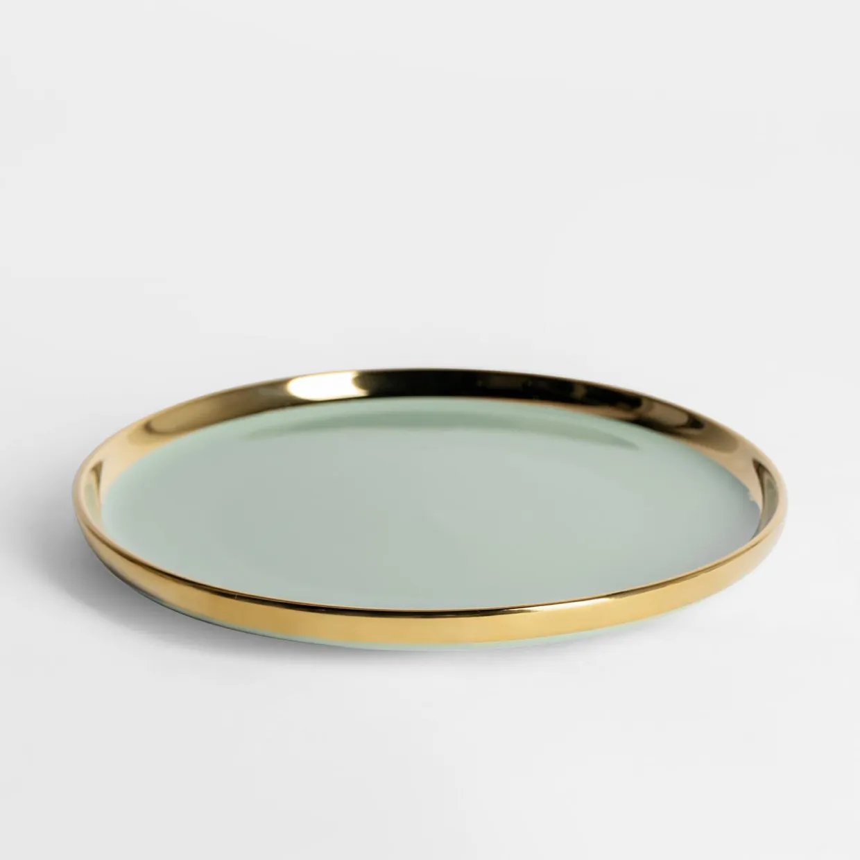 Talerz deserowy jasna zieleń AURORA GOLD 20 cm