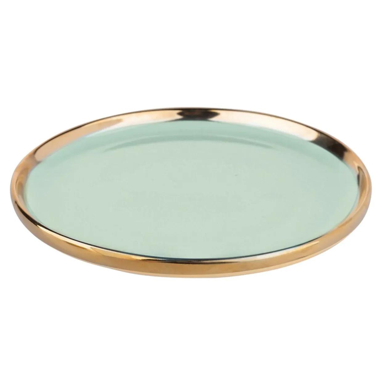 Talerz deserowy jasna zieleń AURORA GOLD 20 cm