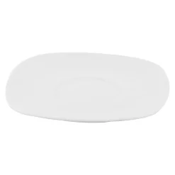 Talerz deserowy porcelanowy QUADRO biały 20,9 x 19 cm