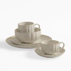 Talerz deserowy porcelanowy ZŁOTY RANT 20,3 cm