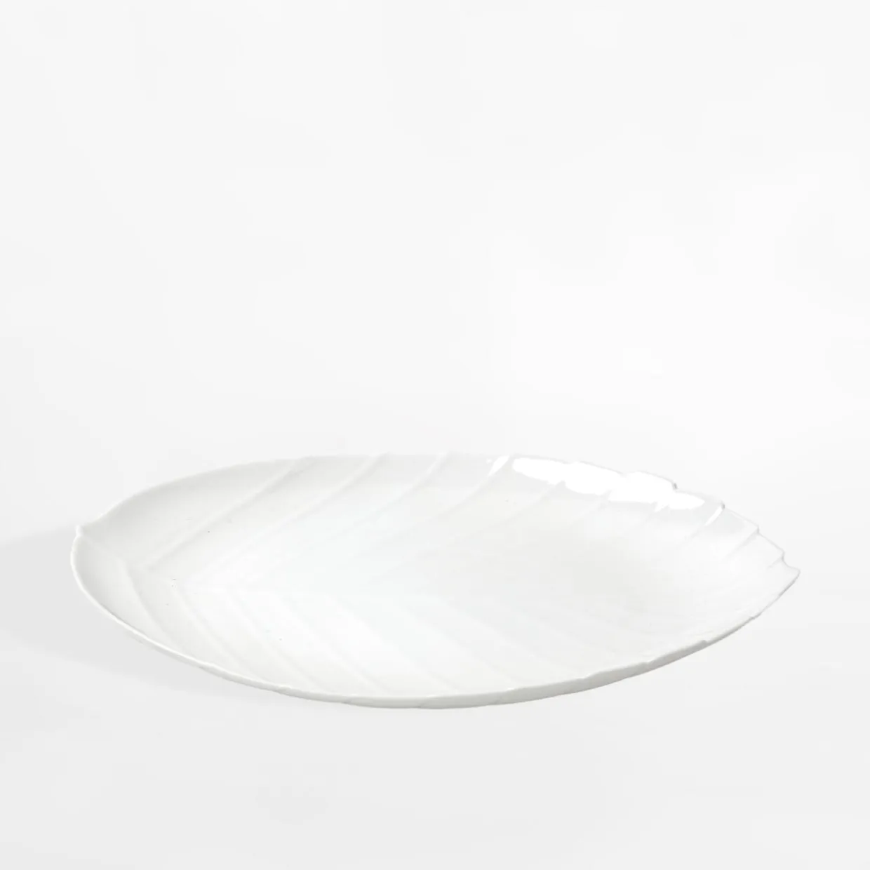 Talerz do serowania biały 14 cm LIŚĆ