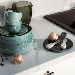 Talerz głęboki GRANITE MINT BLUE porcelana Bogucice 22 cm