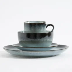 Talerz obiadowy brązowo-szary MALAM 26,6 cm