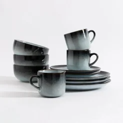 Talerz obiadowy brązowo-szary MALAM 26,6 cm