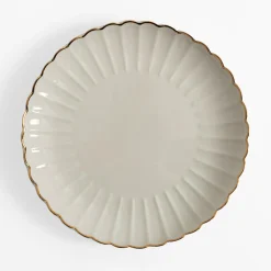 Talerz obiadowy porcelanowy ZŁOTY RANT 26,6 cm