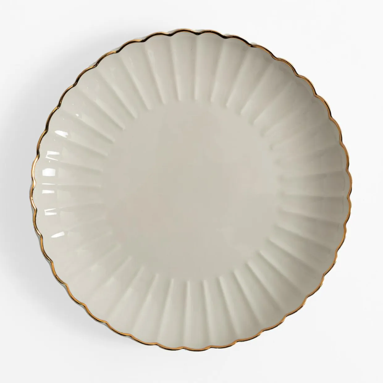 Talerz obiadowy porcelanowy ZŁOTY RANT 26,6 cm