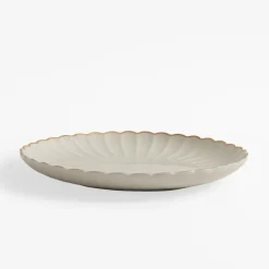 Talerz obiadowy porcelanowy ZŁOTY RANT 26,6 cm