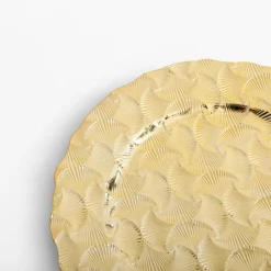 Talerz ozdobny podtalerz w liście złoty 33 cm