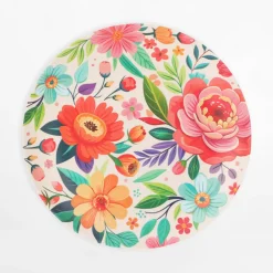 Talerz z melaminy w kwiaty 20 cm