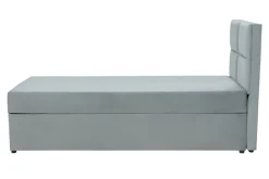 Tapczan z pojemnikiem i geometrycznym wezgłowiem NELA 100x200 cm