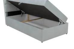 Tapczan z pojemnikiem i geometrycznym wezgłowiem NELA 100x200 cm