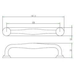 Uchwyt PORTO ROMA 14,7 cm czarny