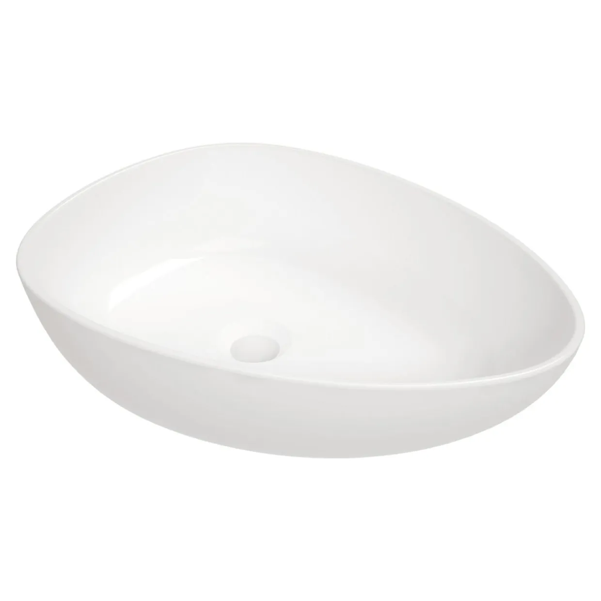 Umywalka ceramiczna nablatowa biała ALPINIA 47 cm