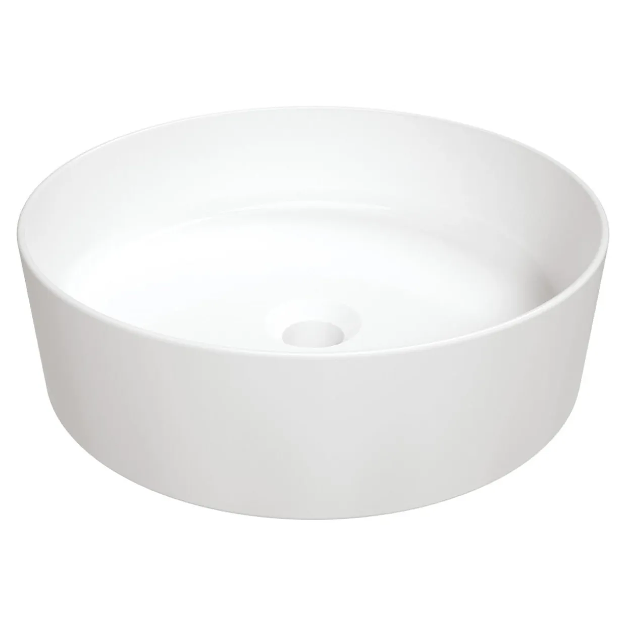 Umywalka ceramiczna nablatowa biała ROUND 40 cm