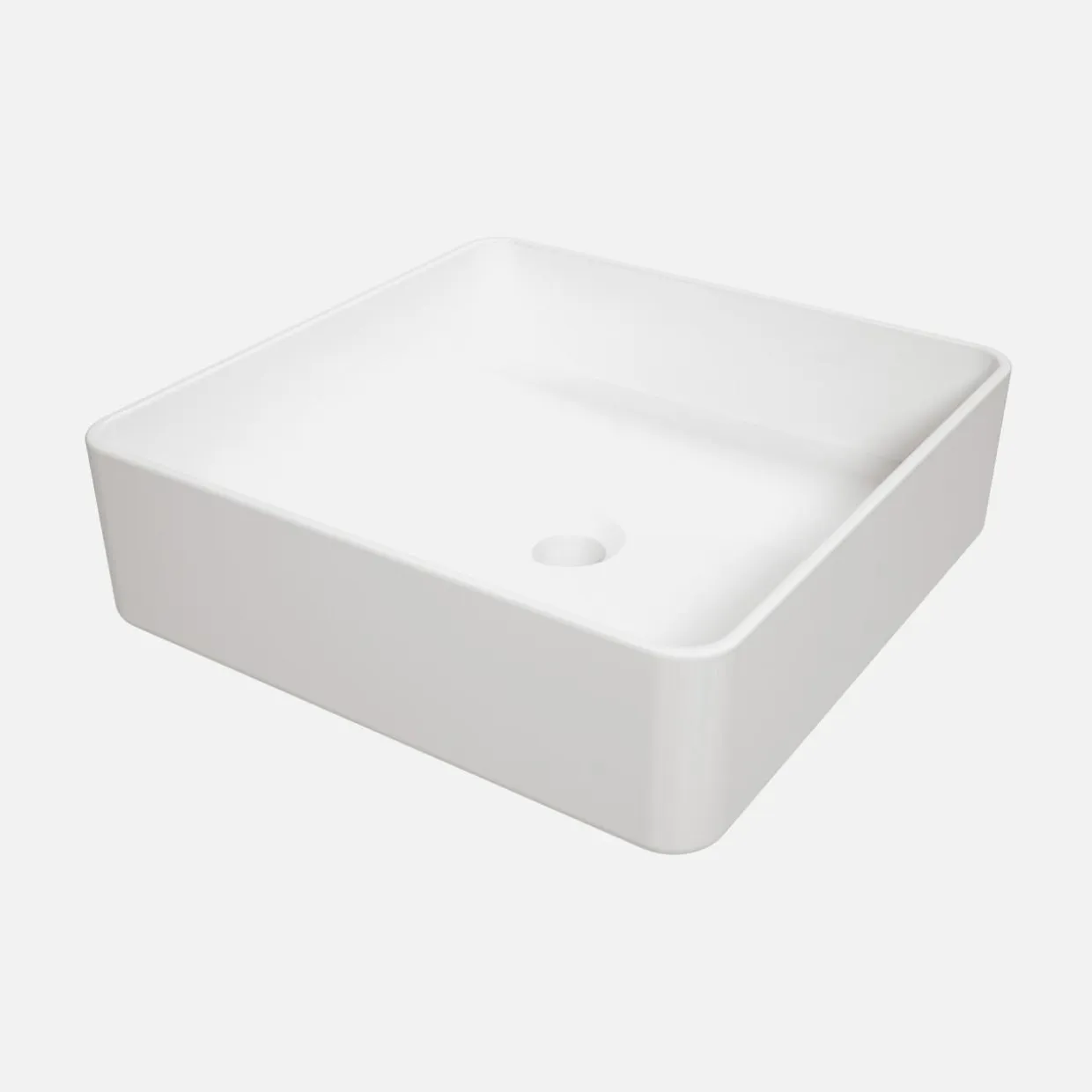 Umywalka ceramiczna nablatowa biała SQUERE 40,5 cm