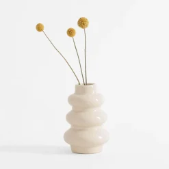 Wazon bałwanek beżowy 12 cm
