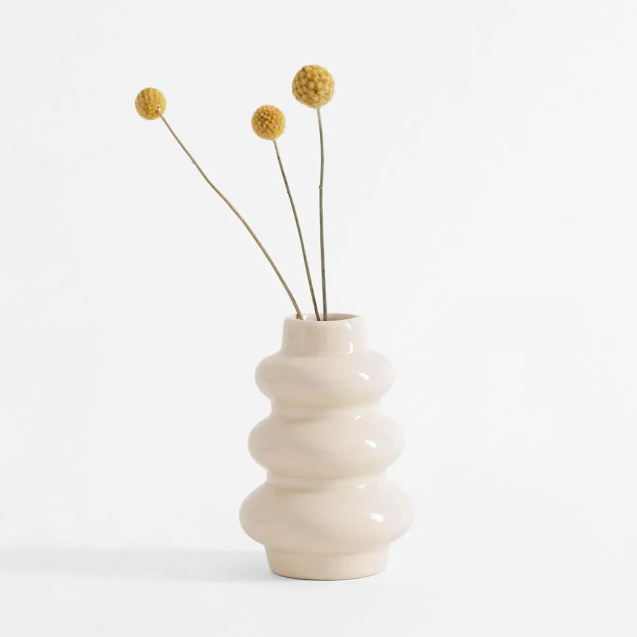 Wazon bałwanek beżowy 12 cm