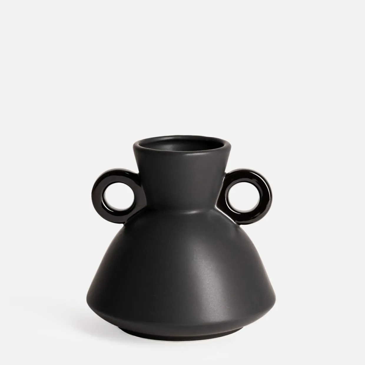 Wazon ceramiczny czarny 15 cm