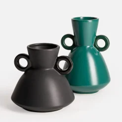 Wazon ceramiczny czarny 15 cm