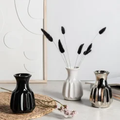 Wazon ceramiczny czarny 12 cm