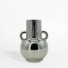 Wazon ceramiczny srebrny 15 cm