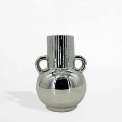 Wazon ceramiczny srebrny 15 cm