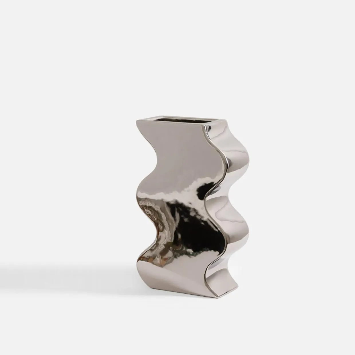 Wazon geometryczny srebrny 25 cm