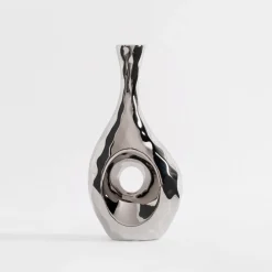 Wazon nowoczesny srebrny 25,5 cm