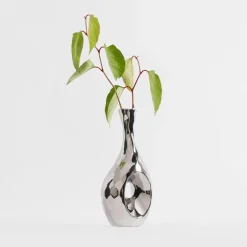 Wazon nowoczesny srebrny 25,5 cm
