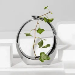 Wazon nowoczesny srebrny 20 cm