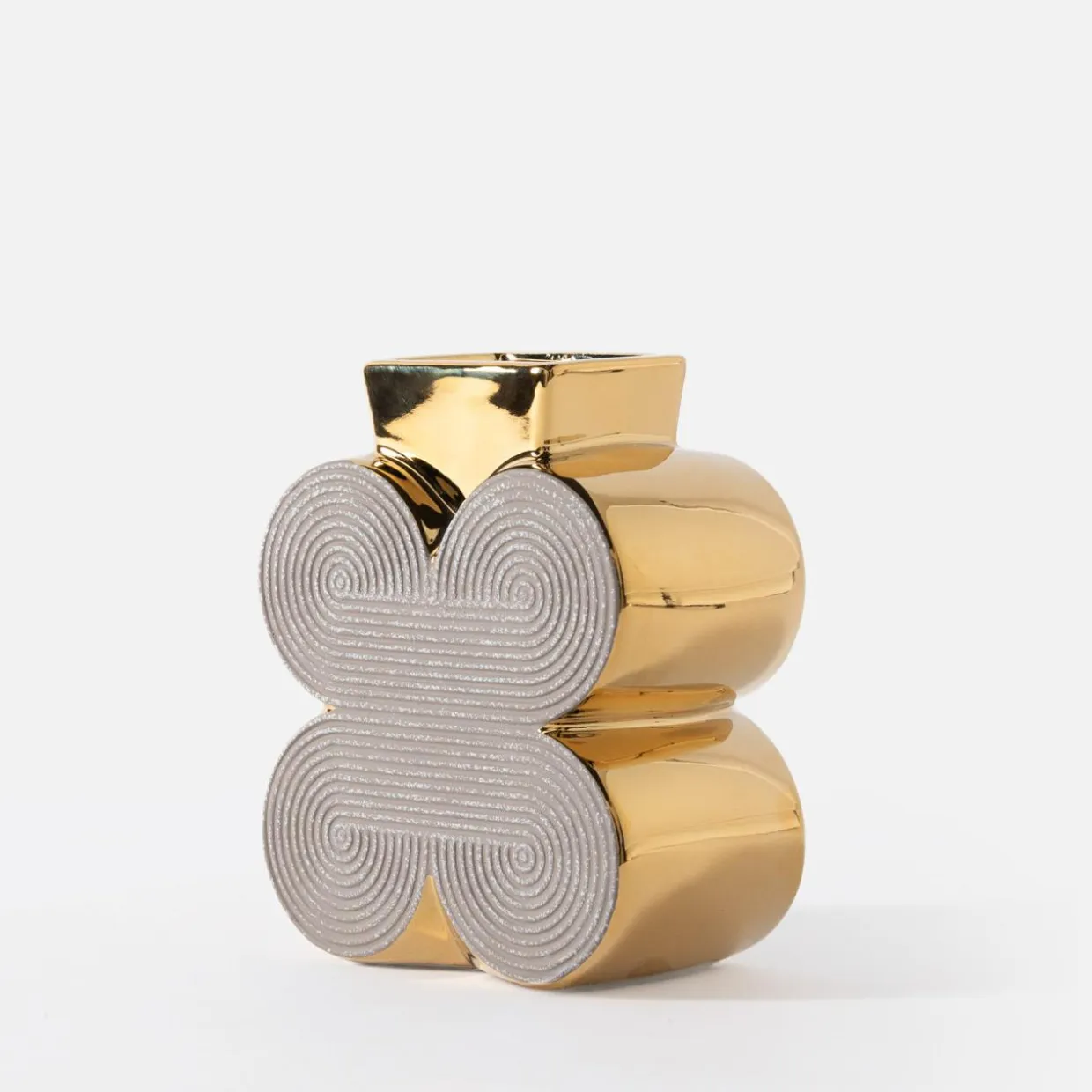 Wazon nowoczesny szaro-złoty 15 cm