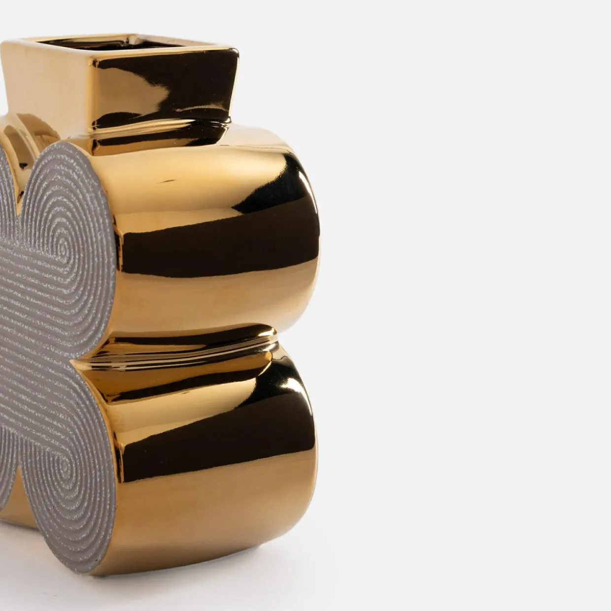 Wazon nowoczesny szaro-złoty 15 cm