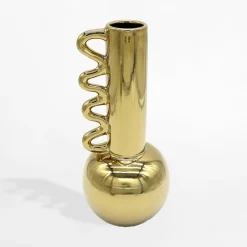 Wazon nowoczesny złoty 30 cm