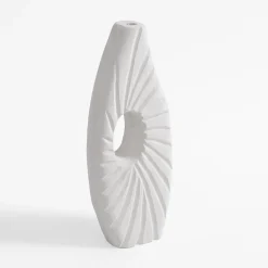Wazon żłobiony biały 35 cm