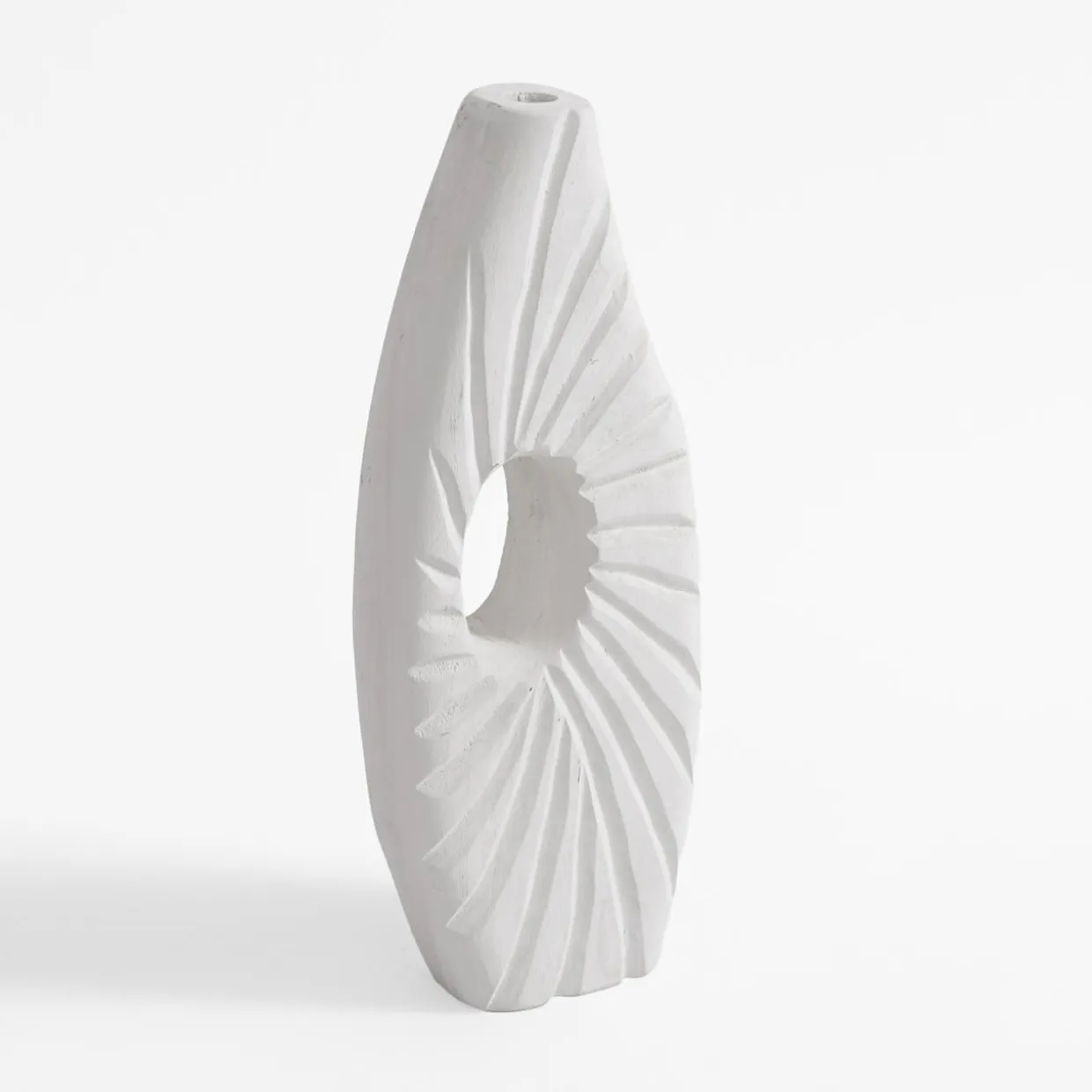 Wazon żłobiony biały 35 cm