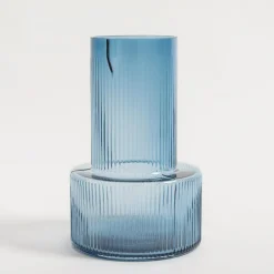 Wazon szklany niebieski 25 cm