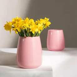 Wazon szklany różowy ZINNIA 17 cm