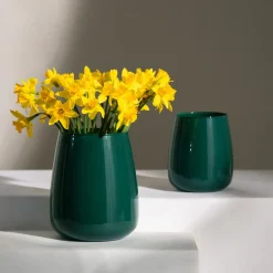 Wazon szklany zielony ZINNIA 17 cm