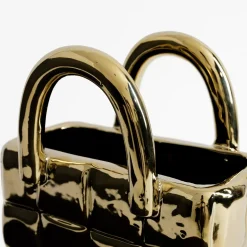 Wazon w kształcie torby złoty 23 cm