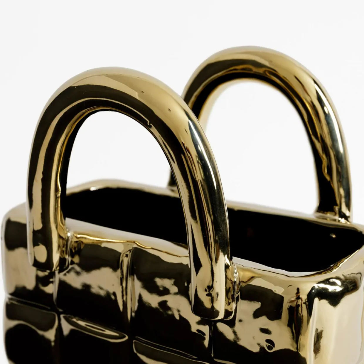 Wazon w kształcie torby złoty 23 cm