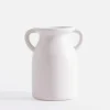Wazon z uchwytami biały 20 cm