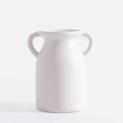 Wazon z uchwytami biały 20 cm
