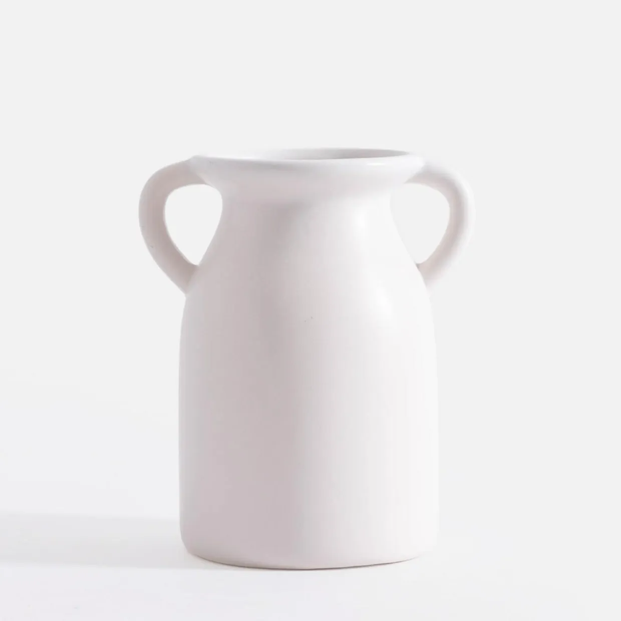 Wazon z uchwytami biały 20 cm