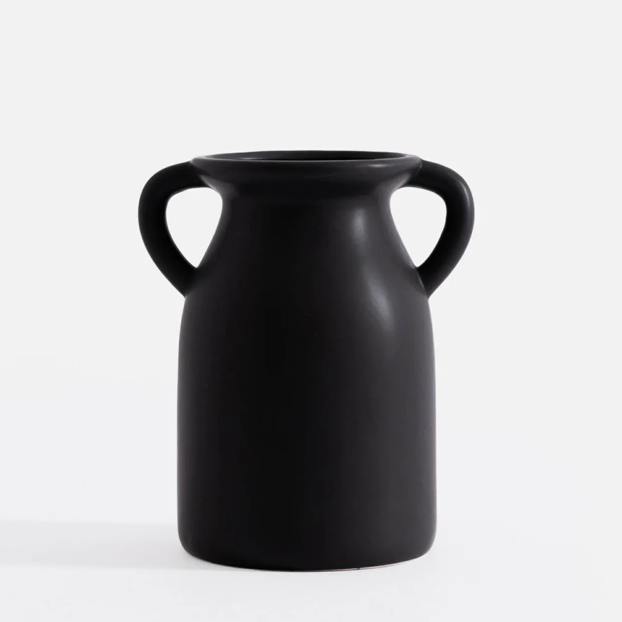 Wazon z uchwytami czarny 20 cm